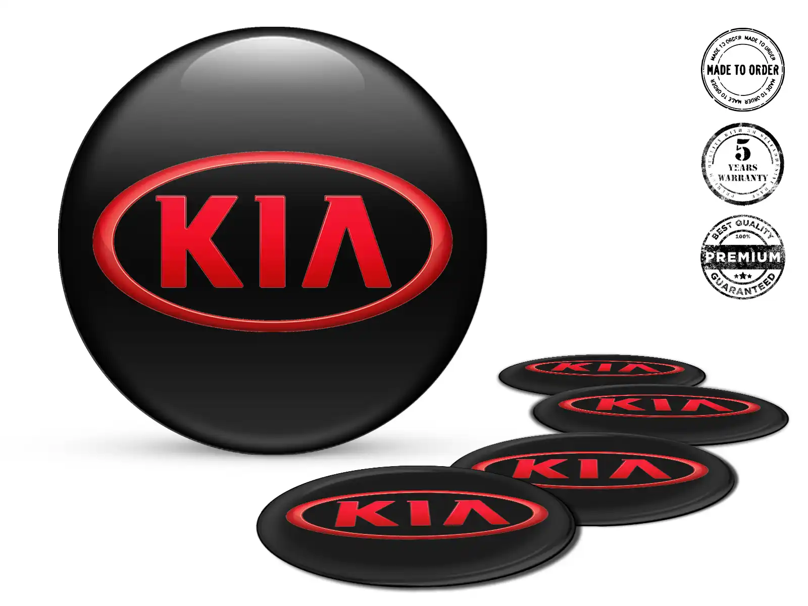 KIA Style Autocollant Bombé Logos Roue Premium